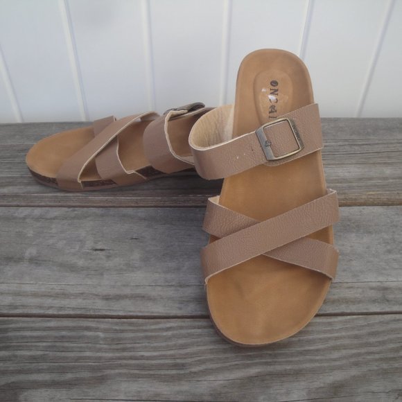 NCAI Tan Criss Cross Buckle Sandal Size 42=9 - Picture 6 of 6